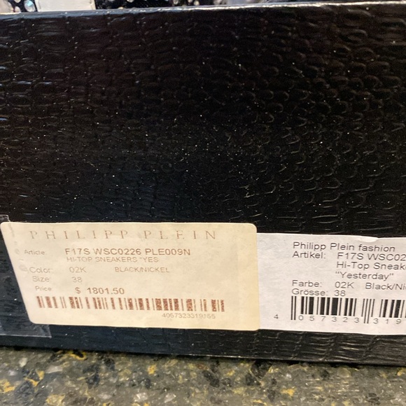 Phillip Plein rhinestone studded Hi-top mesh cutout Sneakers - Picture 6 of 7